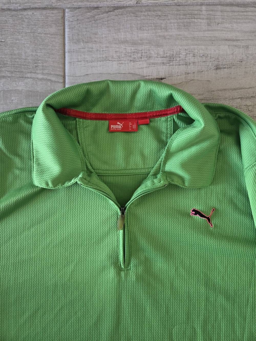 Puma Men’s Green Quarter-Zip Polo Shirt